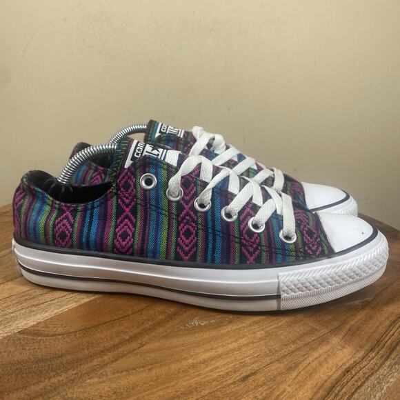 Converse All Star Womens Purple Green Size 7 Aztec Print Pattern Graphic Shoes - Picture 1 of 10